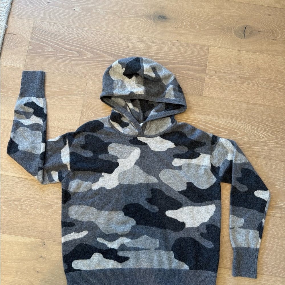 White + Warren Gray Camouflage sweater with hood